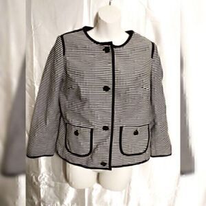 Talbots stripped button up pocket Blazer size 6